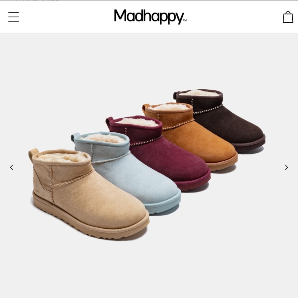 Madhappy Ugg Ultra Mini Boots in White Pepper